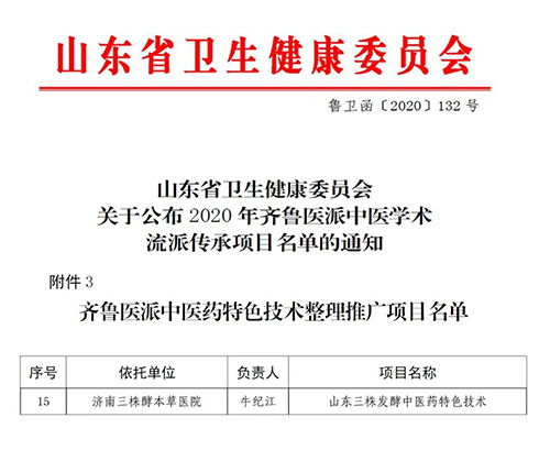 三株發酵中藥技術獲評齊魯醫派推廣項目，現代科技助力中醫藥傳承創新
